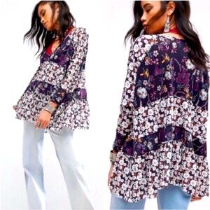 Free People Top Isabelle Floral Tunic Women’s Size XS